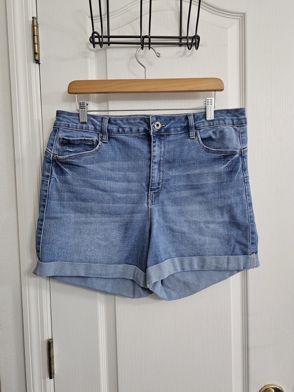 Wax Jean Light Blue Rolled Cuff Denim Shorts 2XL